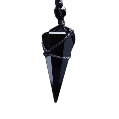 Black Obsidian Pendulum Necklace