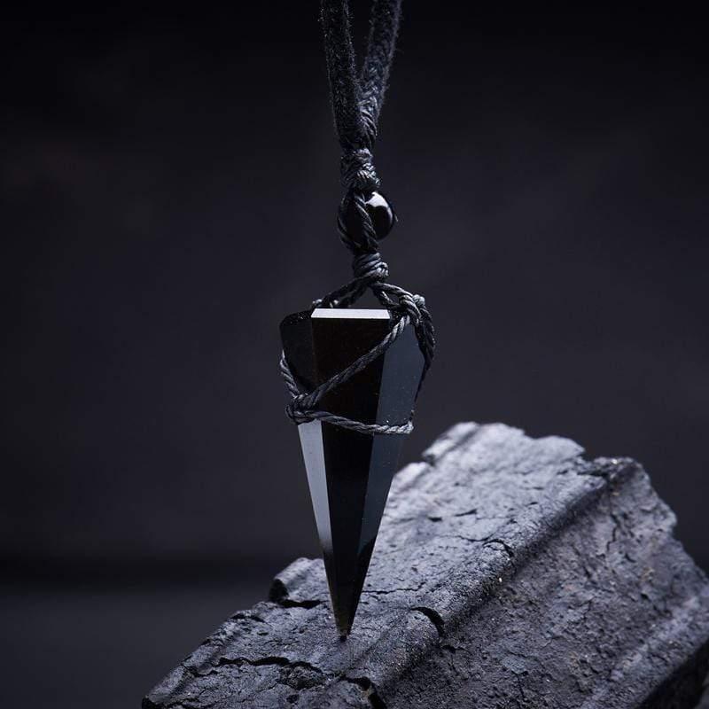 Black Obsidian Pendulum Necklace
