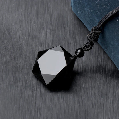 Hexagonal Necklace - Black Obsidian