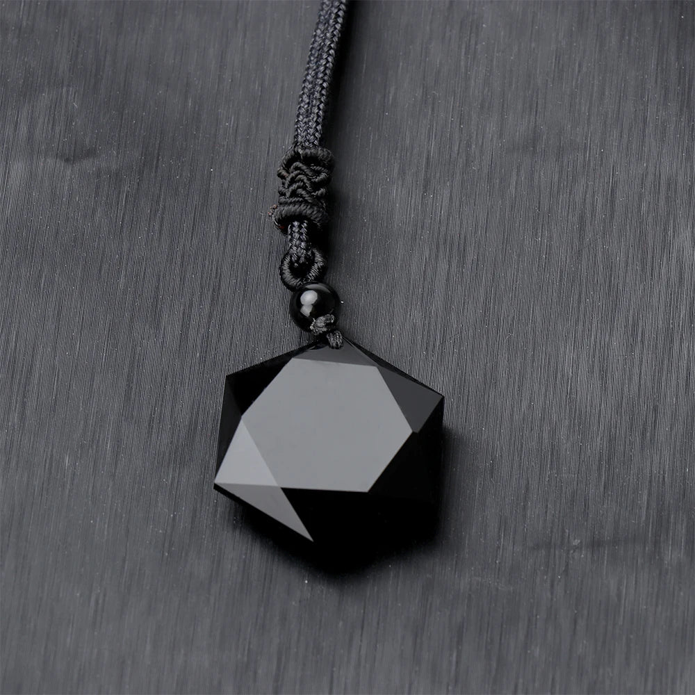 Hexagonal Necklace - Black Obsidian