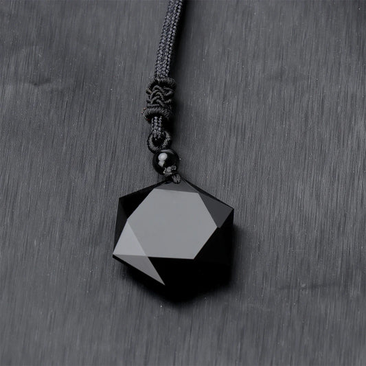 Hexagonal Necklace - Black Obsidian