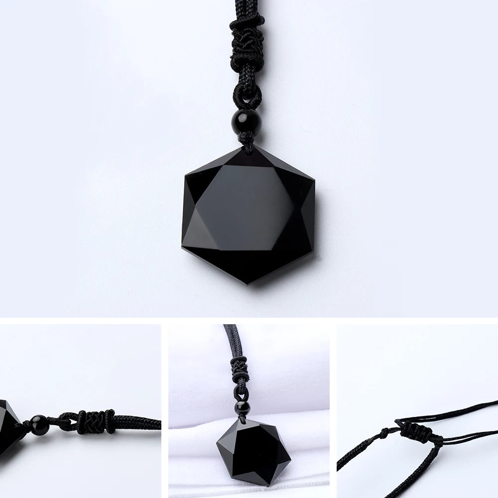 Hexagonal Necklace - Black Obsidian