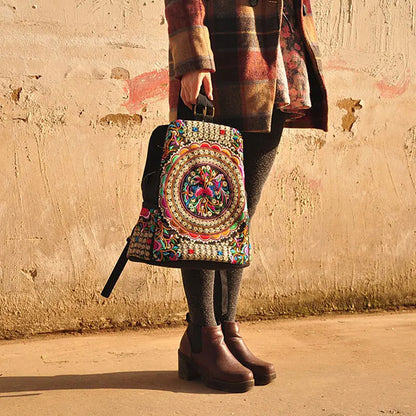 Mystical Mandala Bag - Women's Ethnic/Boho Style Retro Embroidered Bag