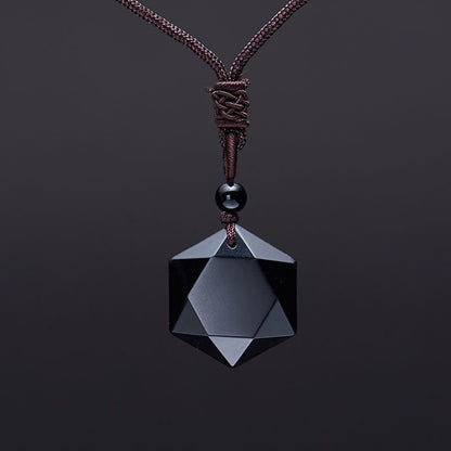Hexagonal Necklace - Black Obsidian