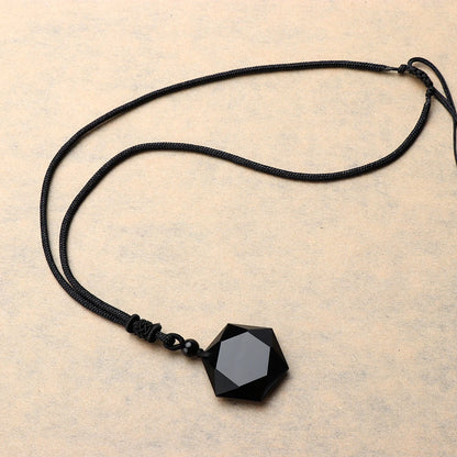 Hexagonal Necklace - Black Obsidian