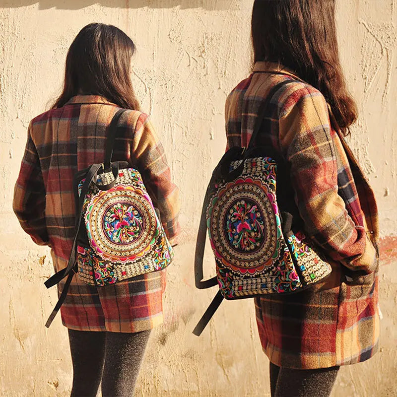 Mystical Mandala Bag - Women's Ethnic/Boho Style Retro Embroidered Bag