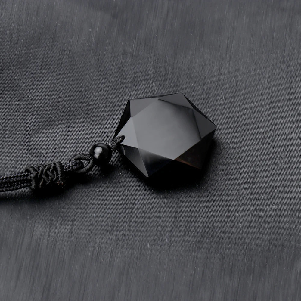 Hexagonal Necklace - Black Obsidian