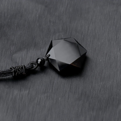 Hexagonal Necklace - Black Obsidian