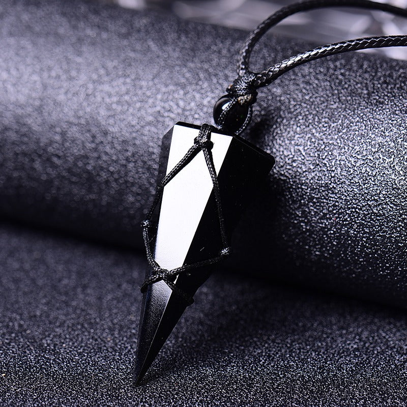 Black Obsidian Pendulum Necklace