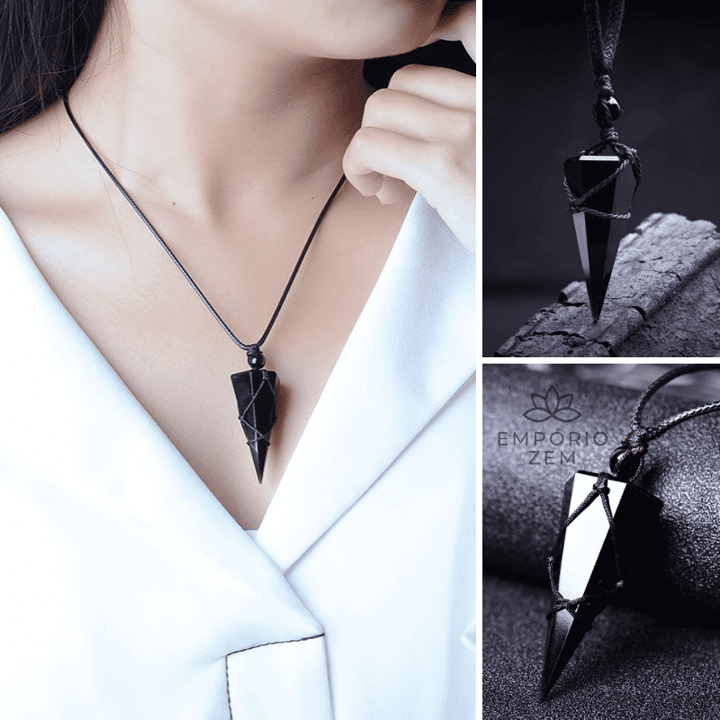 Black Obsidian Pendulum Necklace