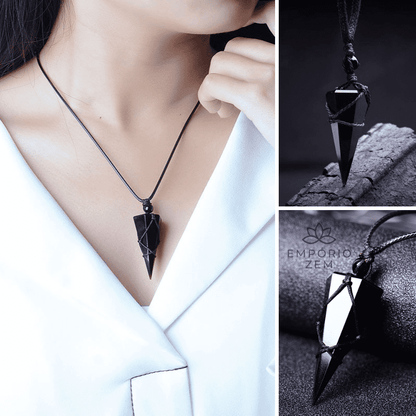 Black Obsidian Pendulum Necklace
