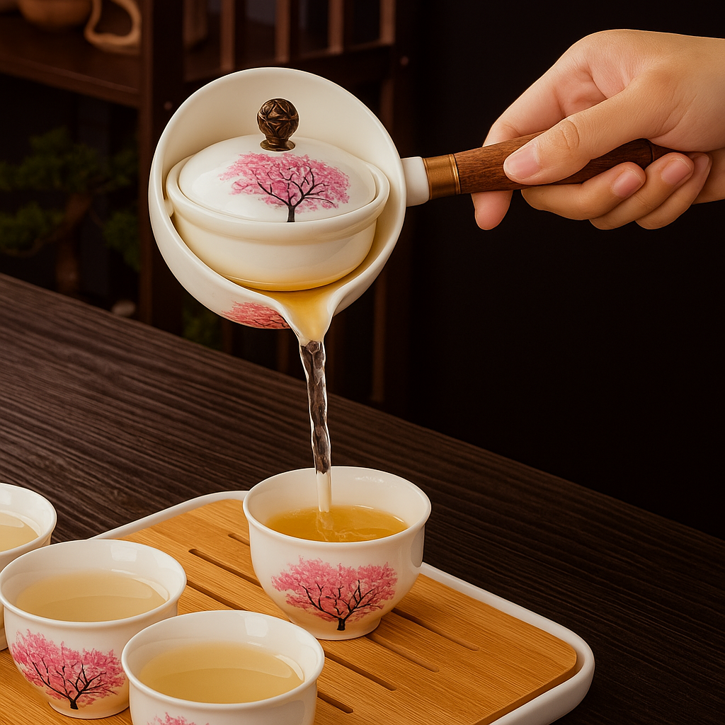 Rotating Infuser Teapot – Cherry Blossom