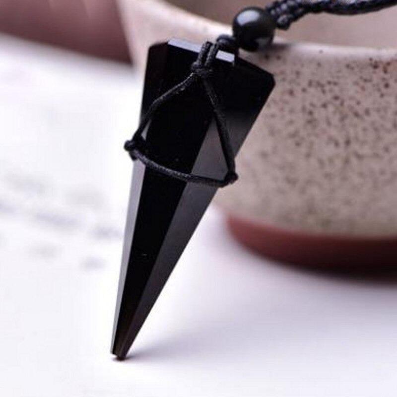 Black Obsidian Pendulum Necklace